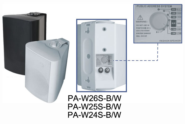 PA-W24SB/PA-W24SW/PA-W25SB/PA-W25SW/PA-W26SB/W26SW Wall Mounted Speaker